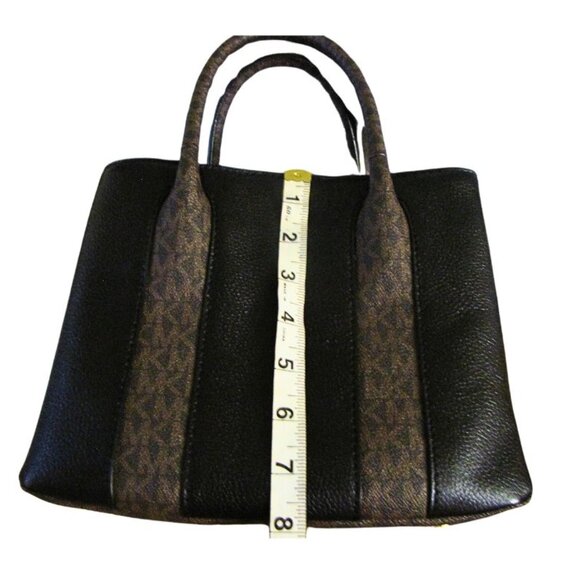 Michael Kors Black and Brown Satchel with Structured Design - Picture 10 of 13